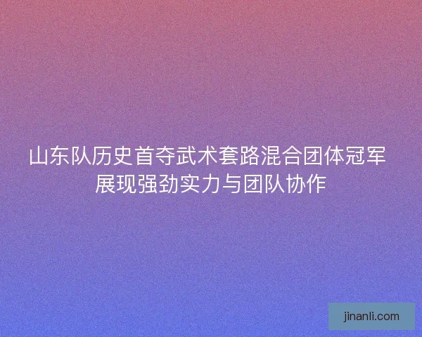 山东队历史首夺武术套路混合团体冠军 展现强劲实力与团队协作