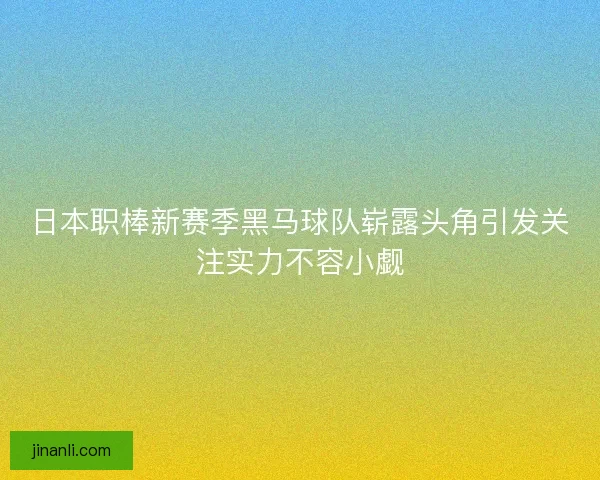 日本职棒新赛季黑马球队崭露头角引发关注实力不容小觑